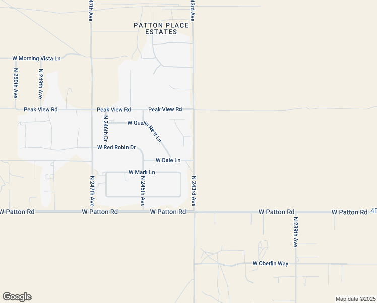 map of restaurants, bars, coffee shops, grocery stores, and more near 28466-28674 North 243rd Avenue in Wittmann