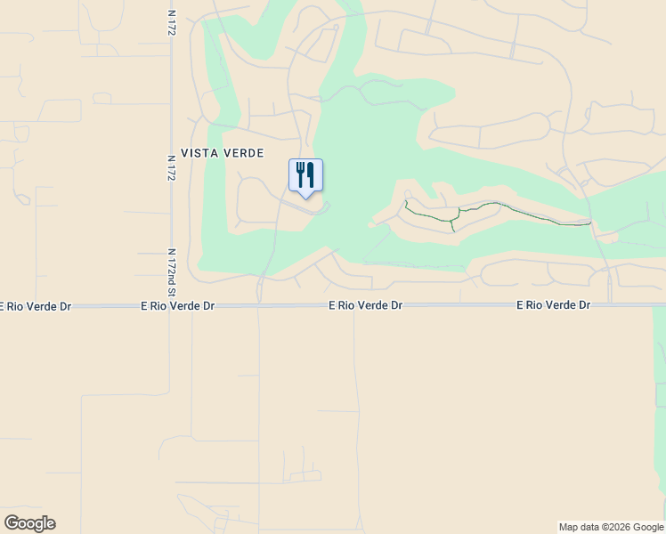 map of restaurants, bars, coffee shops, grocery stores, and more near 17603 Blaze Lane in Rio Verde