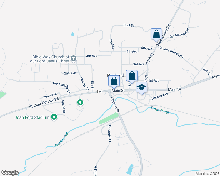 map of restaurants, bars, coffee shops, grocery stores, and more near 630 Main Street in Ragland