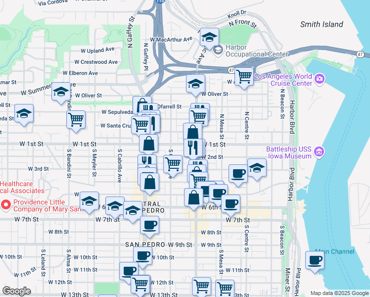map of restaurants, bars, coffee shops, grocery stores, and more near 526 West 2nd Street in Los Angeles