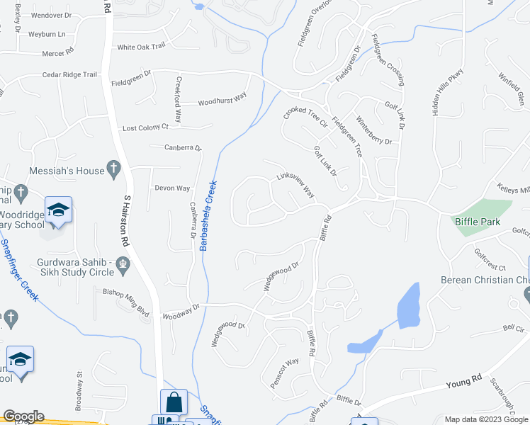map of restaurants, bars, coffee shops, grocery stores, and more near 4923 Terrace Green Way in Stone Mountain