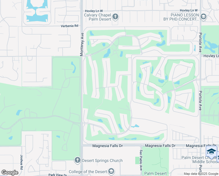map of restaurants, bars, coffee shops, grocery stores, and more near 278 San Vincente Circle in Palm Desert