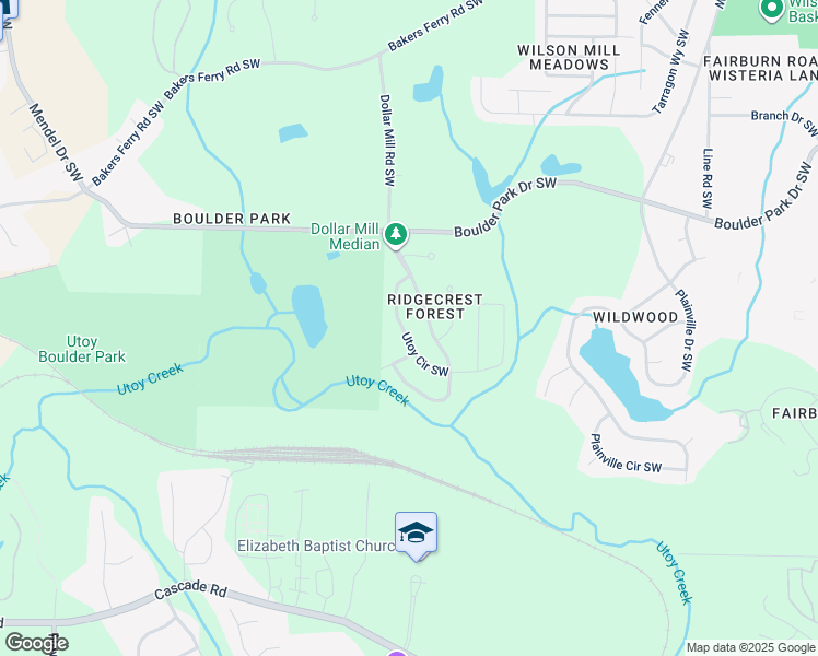 map of restaurants, bars, coffee shops, grocery stores, and more near 410 Utoy Circle Southwest in Atlanta