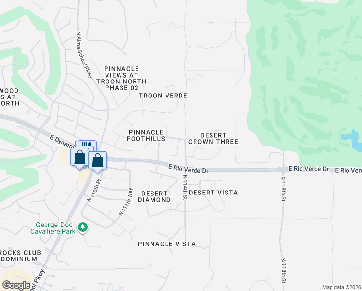 map of restaurants, bars, coffee shops, grocery stores, and more near 28275 North 113th Way in Scottsdale
