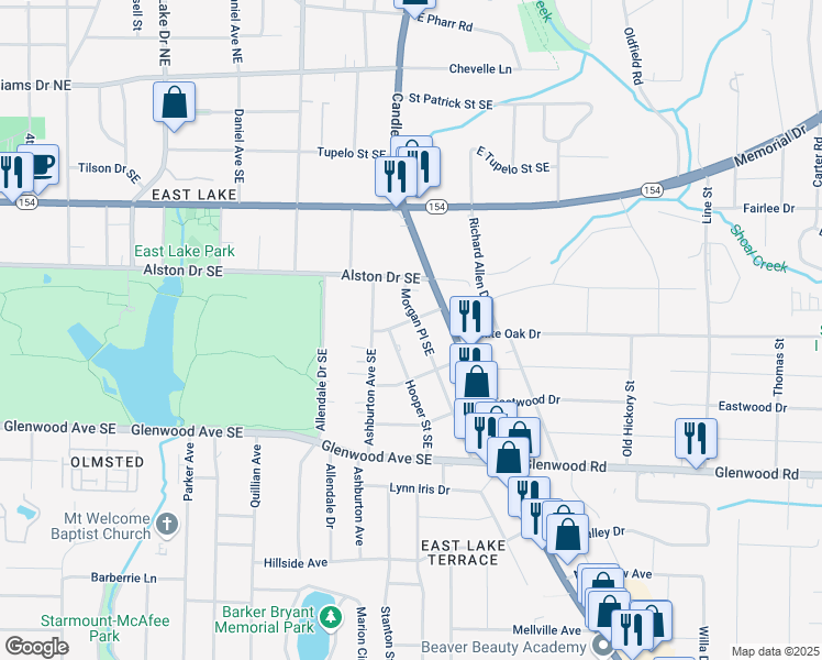 map of restaurants, bars, coffee shops, grocery stores, and more near 339 Morgan Place Southeast in Atlanta