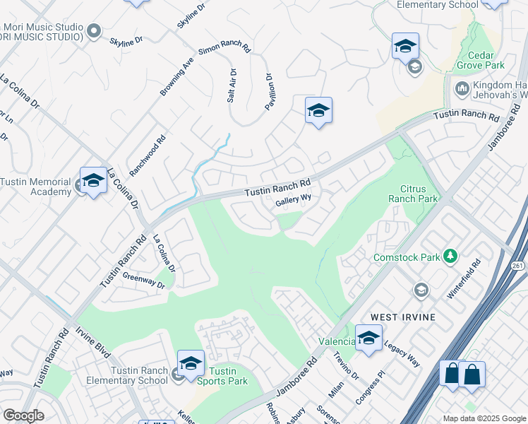map of restaurants, bars, coffee shops, grocery stores, and more near 2495 Tequestra in Tustin