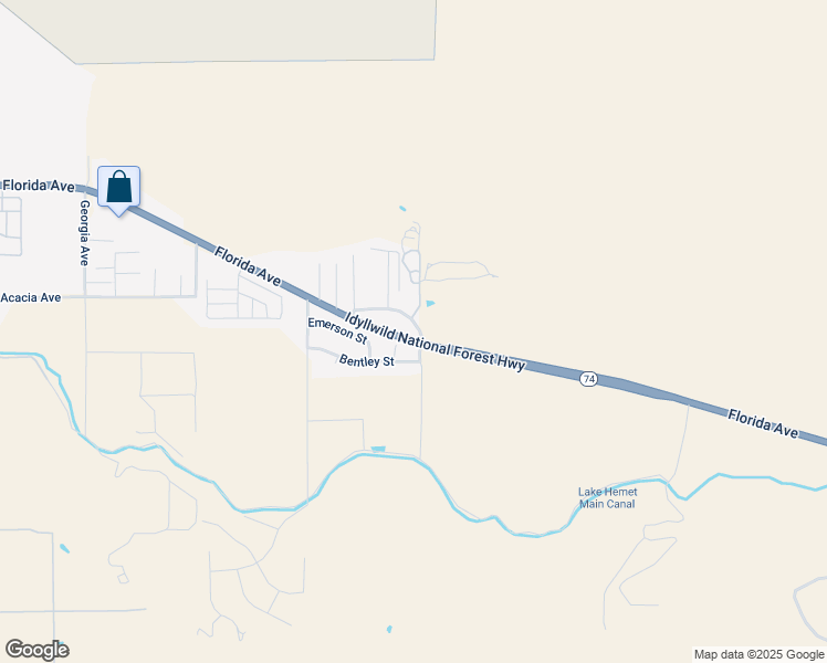 map of restaurants, bars, coffee shops, grocery stores, and more near 45991 Willowbrook Road in Hemet