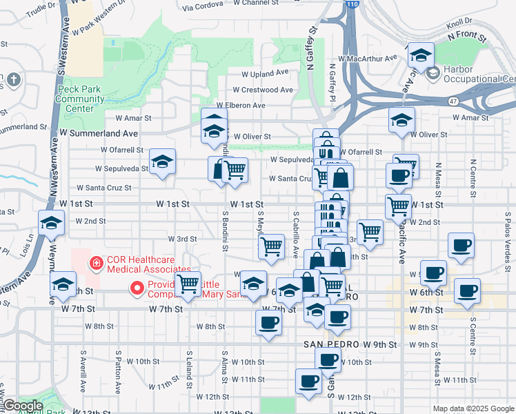 map of restaurants, bars, coffee shops, grocery stores, and more near 930 West 2nd Street in Los Angeles