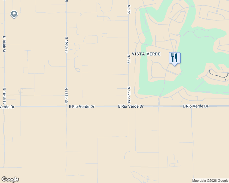 map of restaurants, bars, coffee shops, grocery stores, and more near 17112 East Desert Vista Trail in Rio Verde