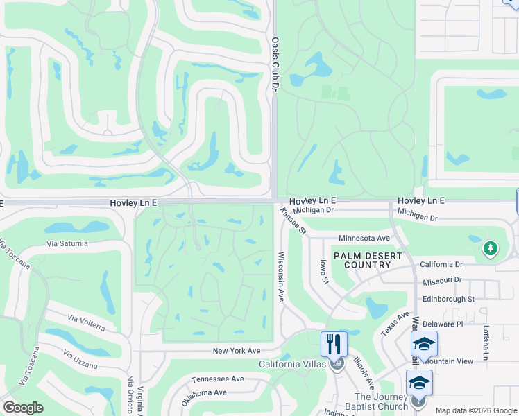 map of restaurants, bars, coffee shops, grocery stores, and more near 76955 Turendot Street in Palm Desert