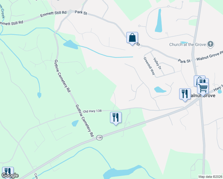 map of restaurants, bars, coffee shops, grocery stores, and more near 4831 Old Highway 138 in Loganville