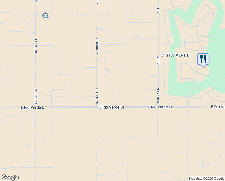 map of restaurants, bars, coffee shops, grocery stores, and more near 169th Street in Rio Verde