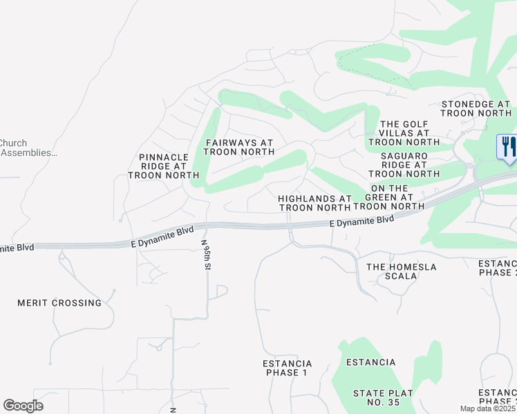 map of restaurants, bars, coffee shops, grocery stores, and more near 9635 East Hidden Green Drive in Scottsdale