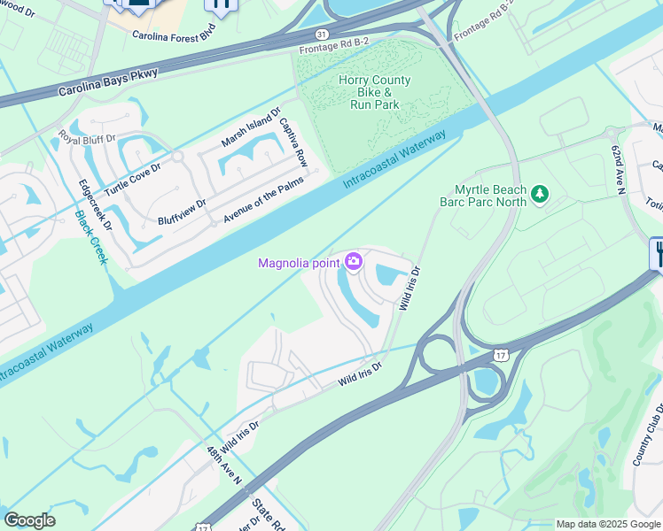 map of restaurants, bars, coffee shops, grocery stores, and more near 4861 Luster Leaf Circle in Myrtle Beach