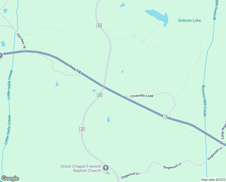 map of restaurants, bars, coffee shops, grocery stores, and more near 16397 Alabama 18 in Vernon