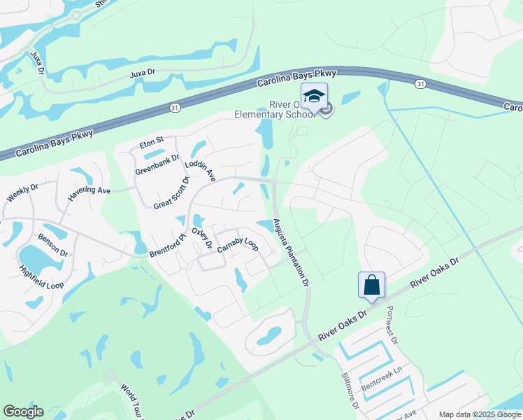 map of restaurants, bars, coffee shops, grocery stores, and more near 1654 Randor Court in Myrtle Beach