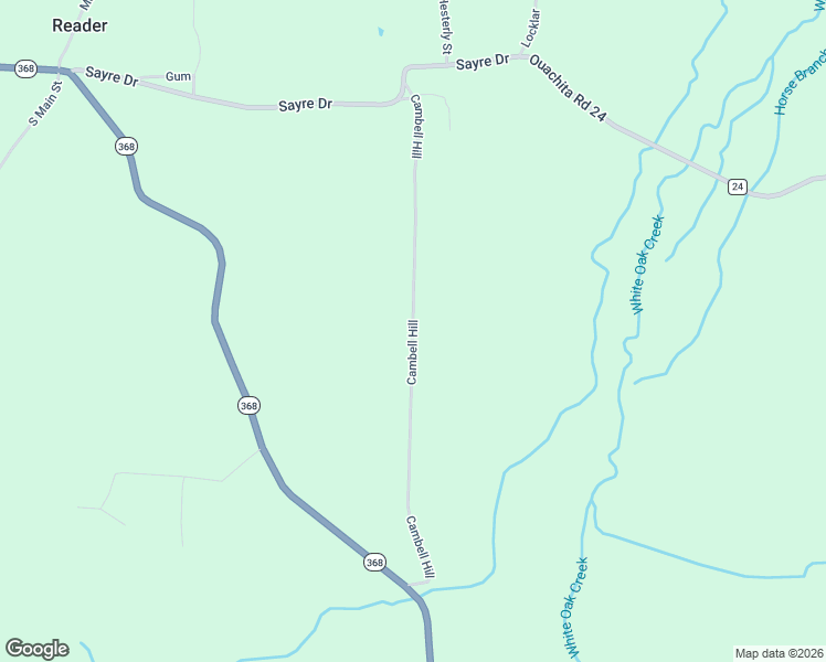 map of restaurants, bars, coffee shops, grocery stores, and more near Cambell Hill in Ouachita County