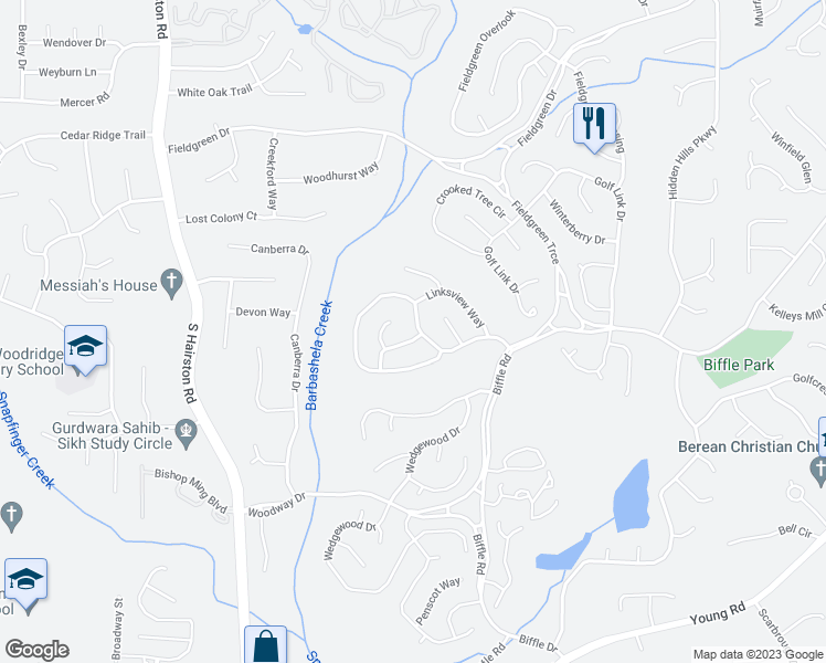 map of restaurants, bars, coffee shops, grocery stores, and more near 4936 Terrace Green Way in Stone Mountain