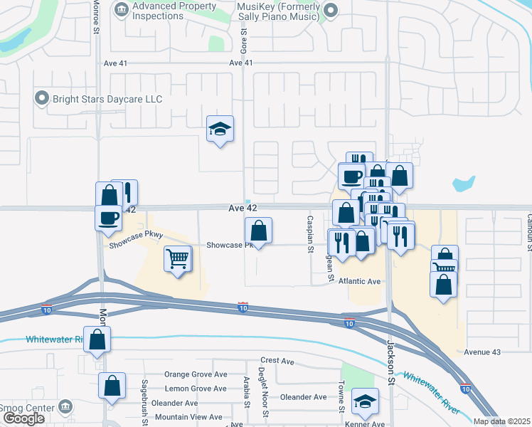 map of restaurants, bars, coffee shops, grocery stores, and more near 2 Avenue 42 in Bermuda Dunes