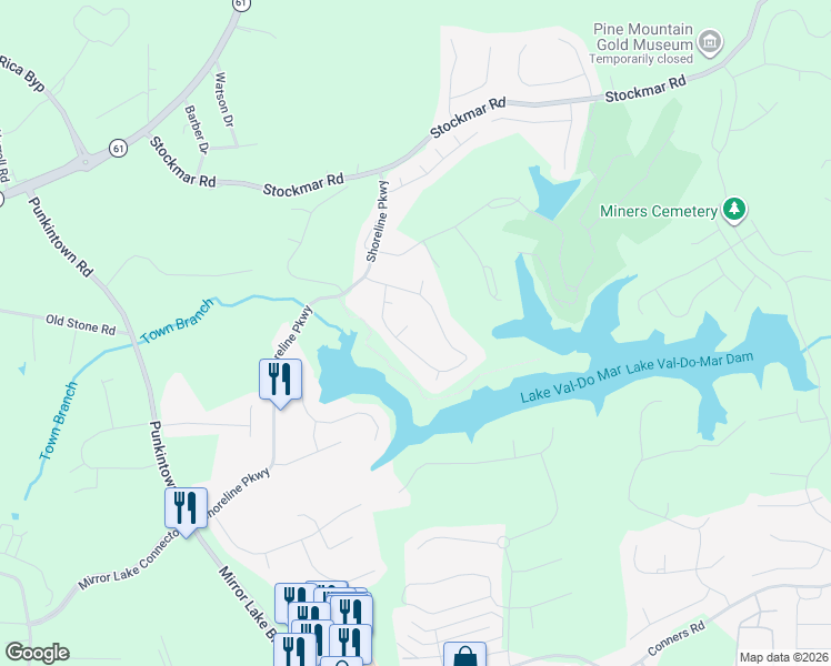 map of restaurants, bars, coffee shops, grocery stores, and more near 9449 Buck Run in Villa Rica