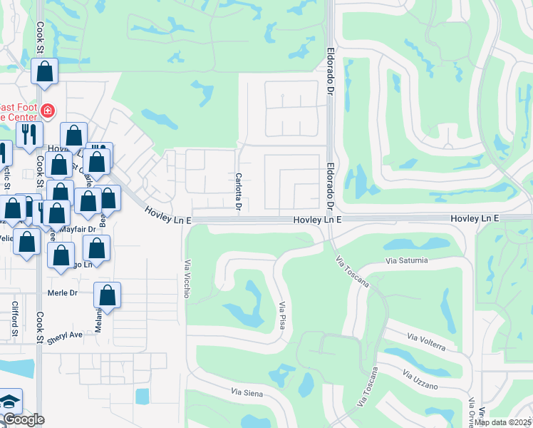 map of restaurants, bars, coffee shops, grocery stores, and more near 75775 Armour Way in Palm Desert