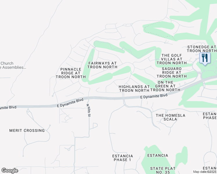 map of restaurants, bars, coffee shops, grocery stores, and more near 9635 East Hidden Green Drive in Scottsdale