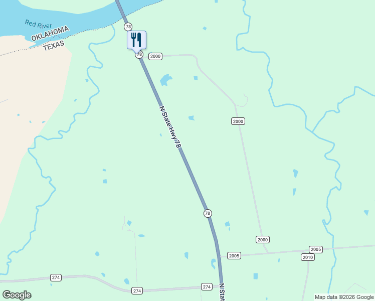 map of restaurants, bars, coffee shops, grocery stores, and more near 10486 South State Highway 78 in Bonham