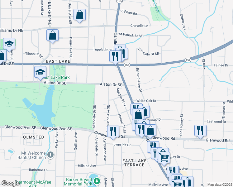 map of restaurants, bars, coffee shops, grocery stores, and more near 311 Morgan Place Southeast in Atlanta