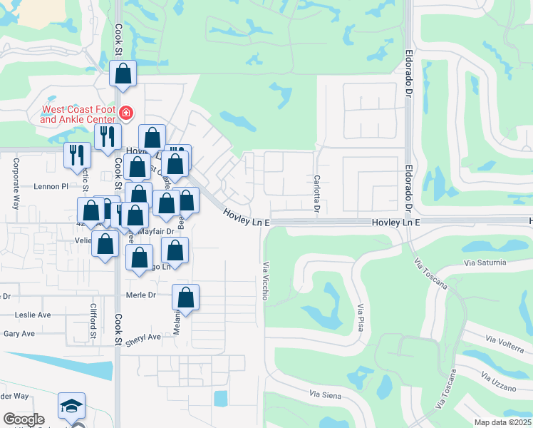 map of restaurants, bars, coffee shops, grocery stores, and more near 41985 Hemingway Court in Palm Desert