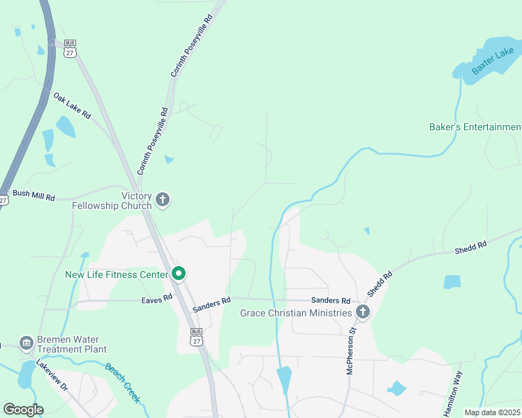 map of restaurants, bars, coffee shops, grocery stores, and more near 115 Waterford Road in Bremen