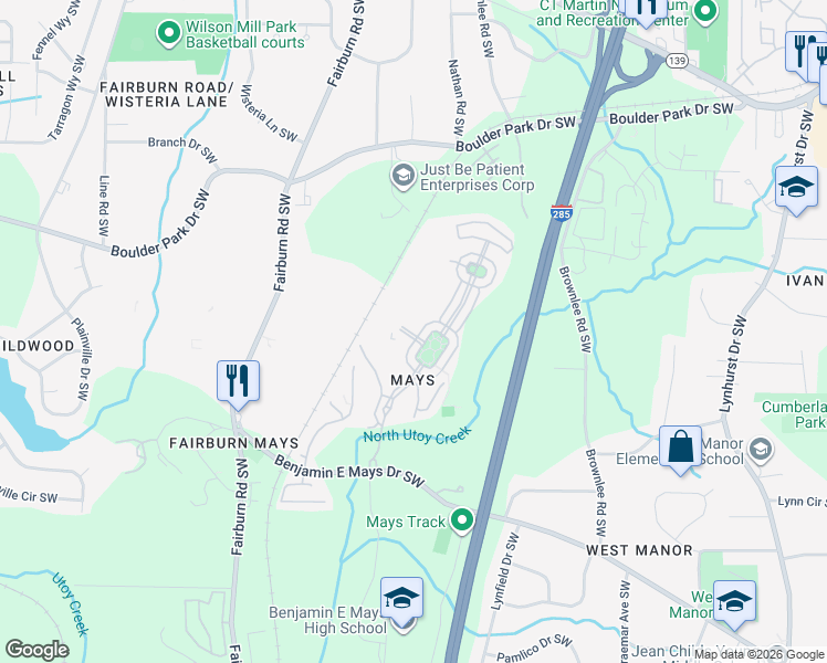 map of restaurants, bars, coffee shops, grocery stores, and more near 748 Crestwell Circle in Atlanta