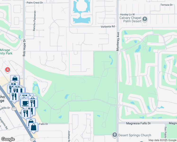 map of restaurants, bars, coffee shops, grocery stores, and more near 72633 Vista Santa Rosa in Rancho Mirage