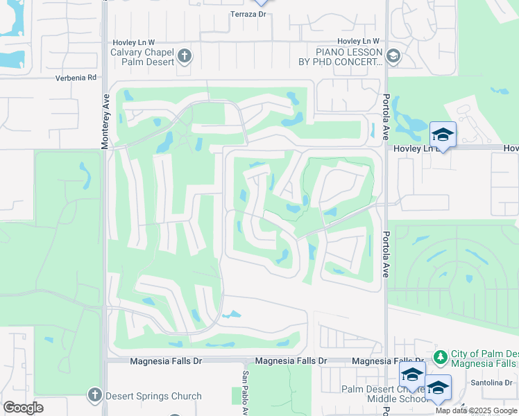 map of restaurants, bars, coffee shops, grocery stores, and more near 8 Maximo Way in Palm Desert