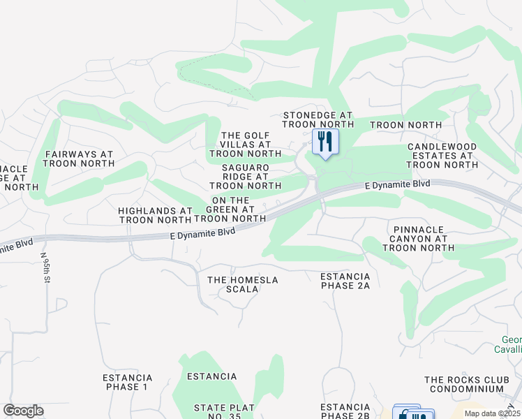 map of restaurants, bars, coffee shops, grocery stores, and more near 10210 East White Feather Lane in Scottsdale