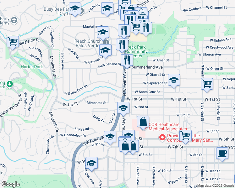 map of restaurants, bars, coffee shops, grocery stores, and more near 1522 West 1st Street in Los Angeles