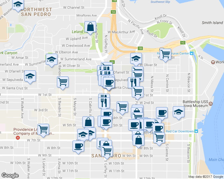 map of restaurants, bars, coffee shops, grocery stores, and more near 661 W Santa Cruz St in Los Angeles