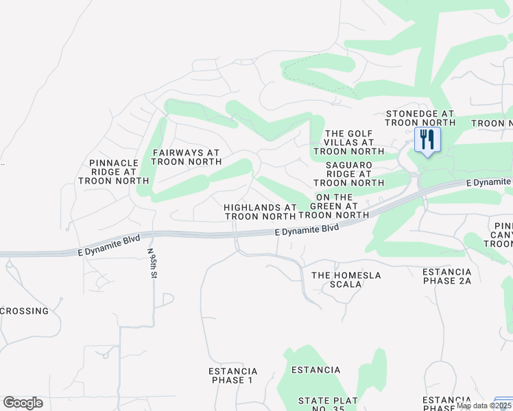 map of restaurants, bars, coffee shops, grocery stores, and more near 9780 East Gamble Lane in Scottsdale