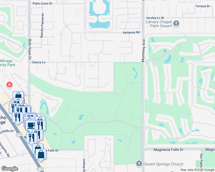 map of restaurants, bars, coffee shops, grocery stores, and more near 4 Vista Santa Rosa in Rancho Mirage