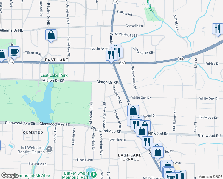 map of restaurants, bars, coffee shops, grocery stores, and more near 311 Morgan Place Southeast in Atlanta