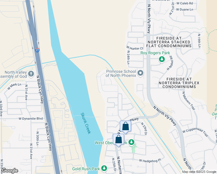 map of restaurants, bars, coffee shops, grocery stores, and more near 2541 West Mark Lane in Phoenix