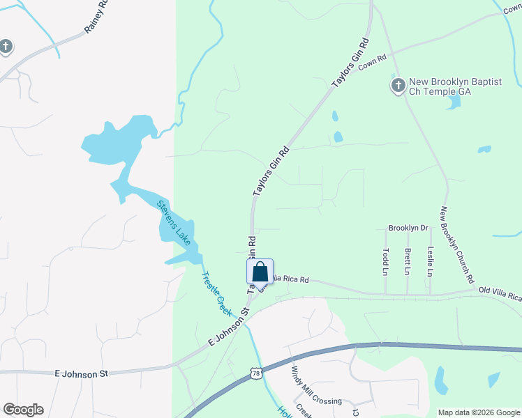 map of restaurants, bars, coffee shops, grocery stores, and more near 237 Taylors Gin Road in Temple