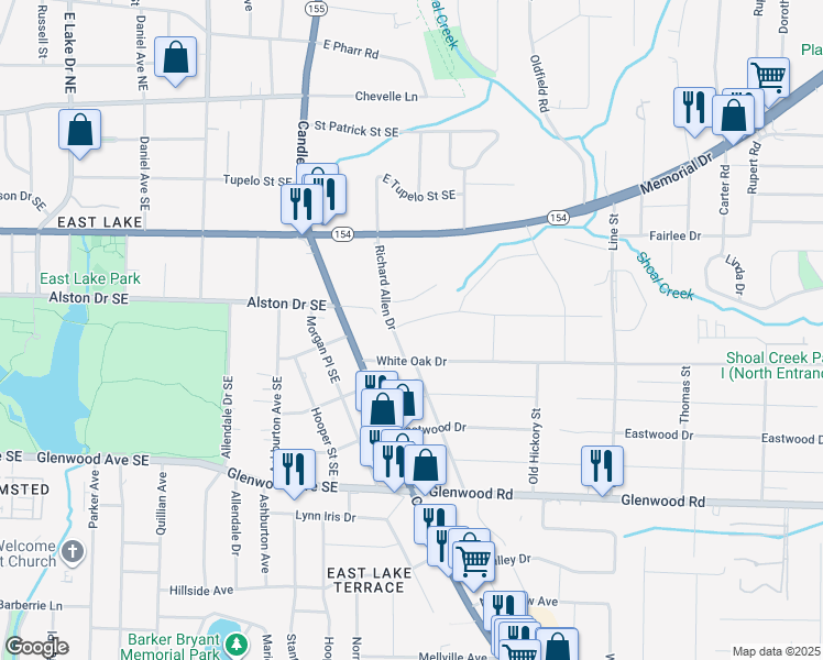 map of restaurants, bars, coffee shops, grocery stores, and more near 2997 Alston Drive in Decatur