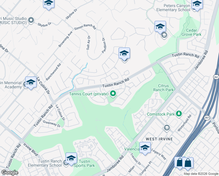 map of restaurants, bars, coffee shops, grocery stores, and more near 172 Gallery Way in Tustin
