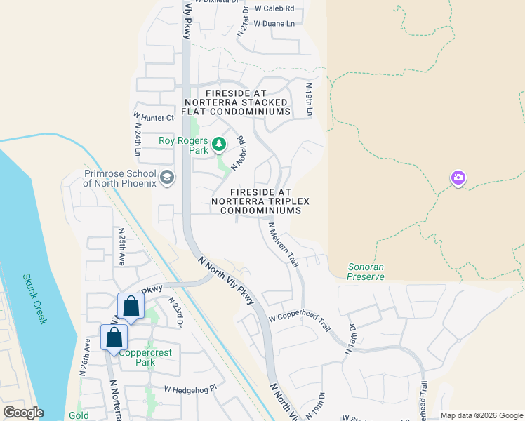 map of restaurants, bars, coffee shops, grocery stores, and more near 28613 North 21st Avenue in Phoenix