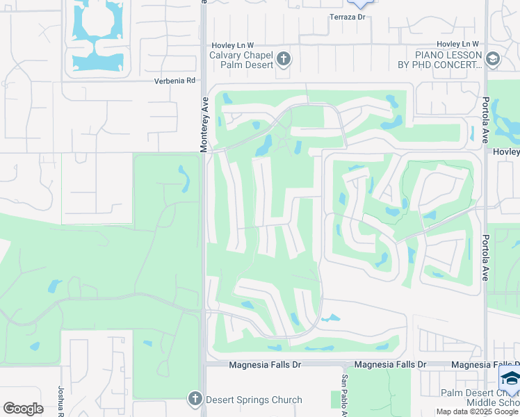 map of restaurants, bars, coffee shops, grocery stores, and more near 263 Santa Barbara Circle in Palm Desert