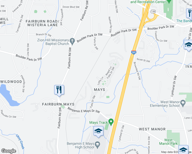 map of restaurants, bars, coffee shops, grocery stores, and more near 746 Crestwell Circle in Atlanta