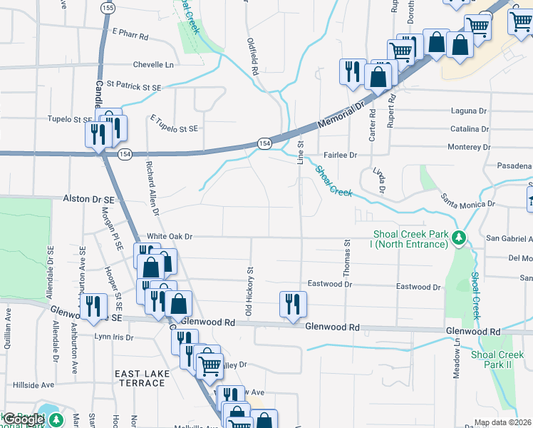 map of restaurants, bars, coffee shops, grocery stores, and more near 3147 Alston Drive in Decatur