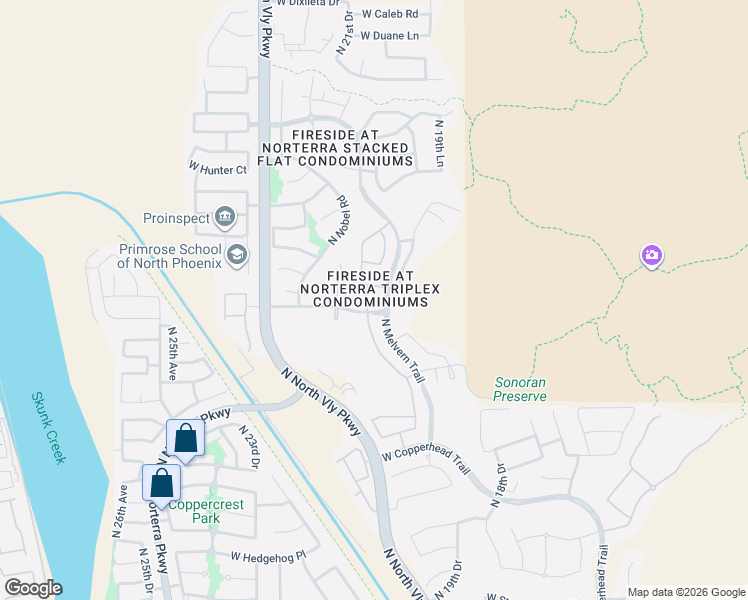 map of restaurants, bars, coffee shops, grocery stores, and more near 28610 North 21st Avenue in Phoenix