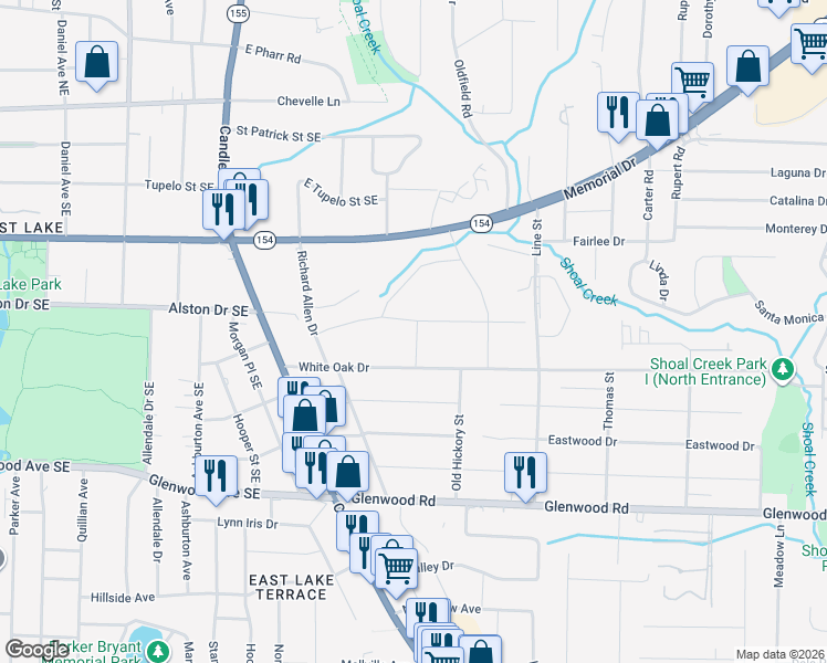map of restaurants, bars, coffee shops, grocery stores, and more near 3073 Alston Drive in Decatur
