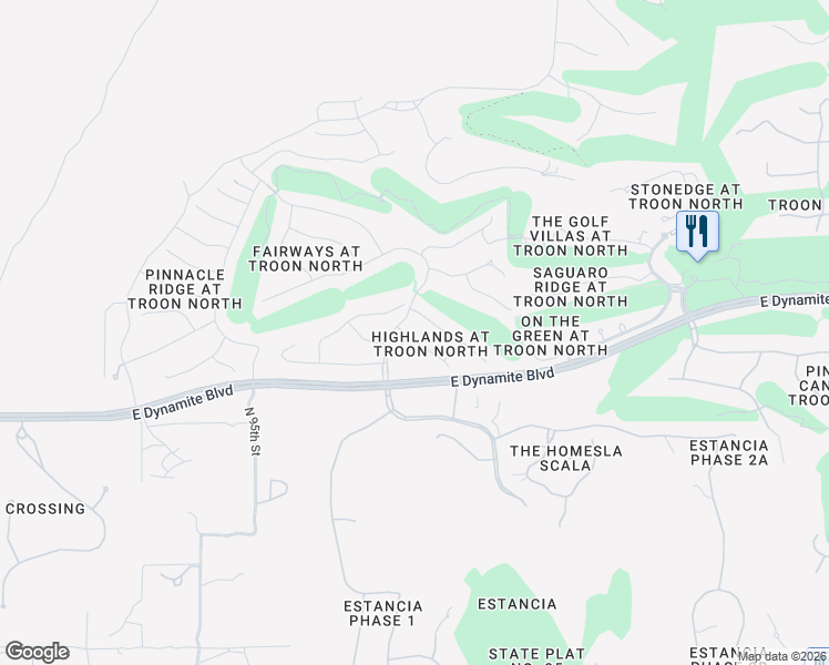 map of restaurants, bars, coffee shops, grocery stores, and more near 9780 East Gamble Lane in Scottsdale